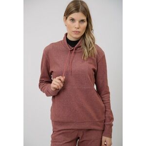 Columbia Women’s Calico Basin Maroon Fleece Sweatshirt High Neck Size Large EUC